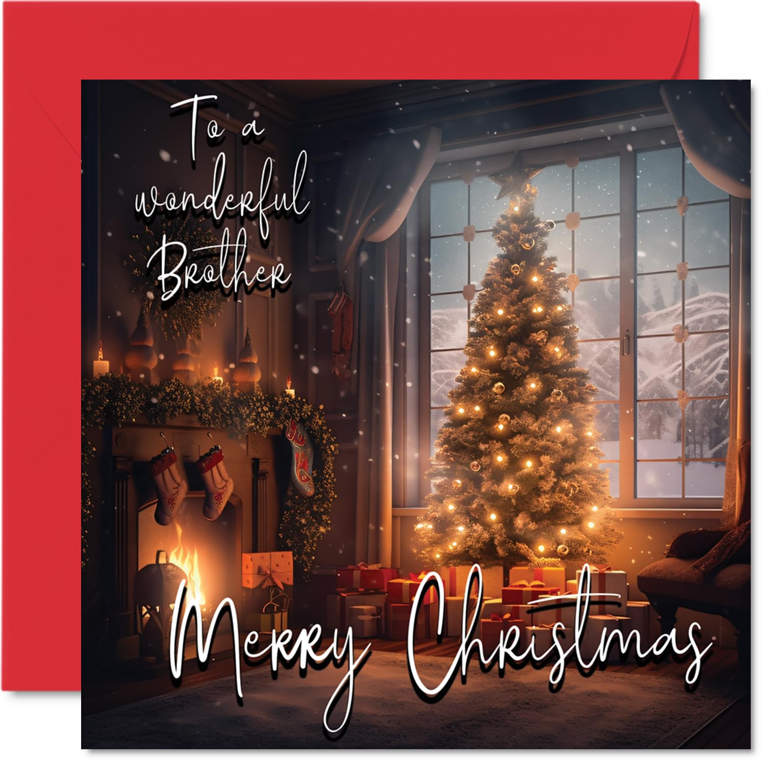 Amazon.com : Traditional Happy Christmas Card - Merry